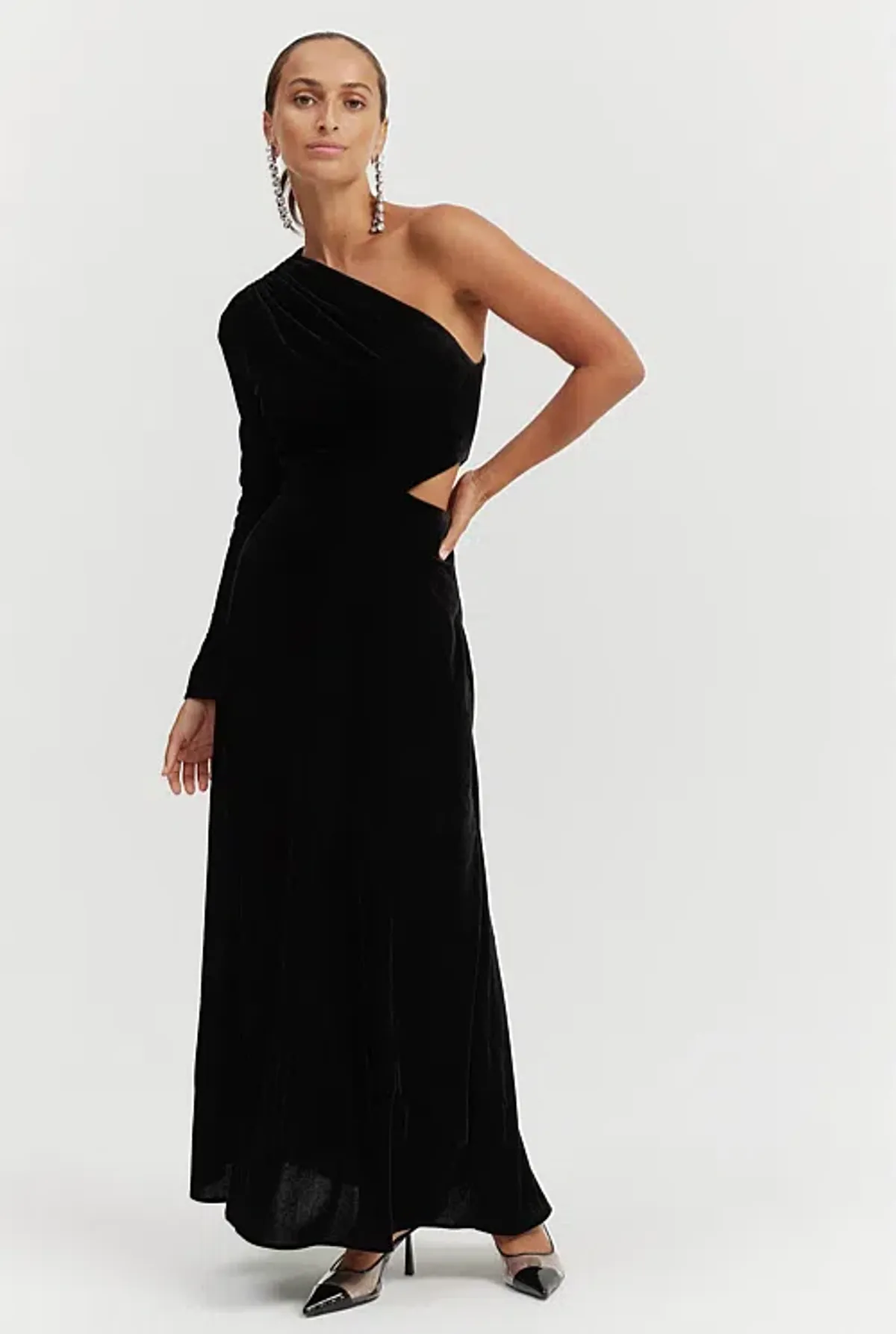 Country Road Velvet Column Dress Black Size AU 16 - Image 1