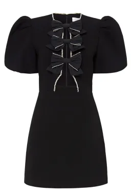 Rebecca Valance Katie Bow Mini Dress (black, size 8) for rent on The Volte - image 1