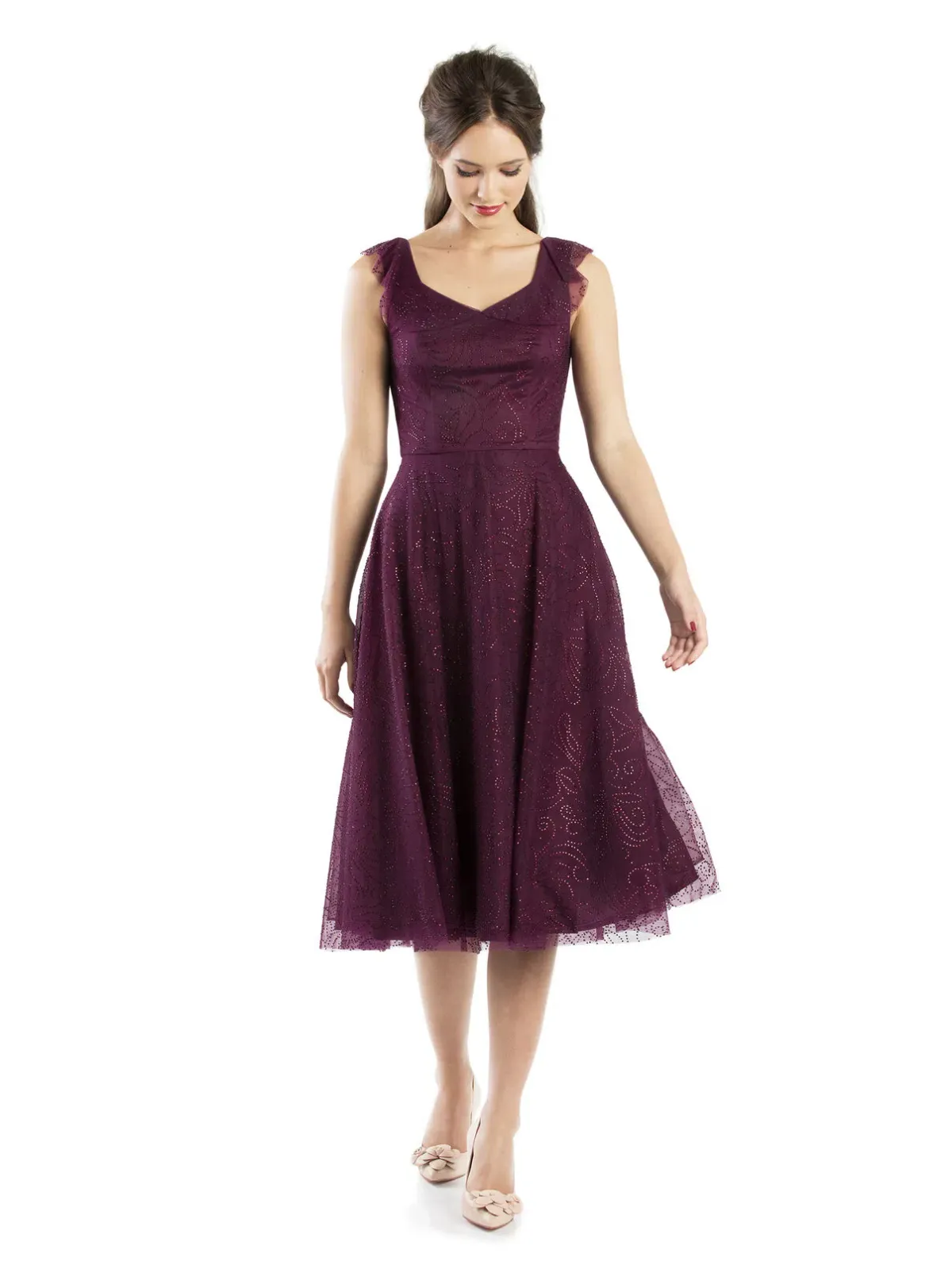 Review Shimmer Dress Purple Size 8 - Image 1