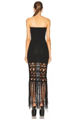 Christopher Esber Strapless Fringe Dress Black Size 8  for rent on The Volte - image 2