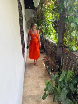 Rebecca Vallance Carmelita Cut Out Midi Dress Orange Size 10 for rent on The Volte - image 5