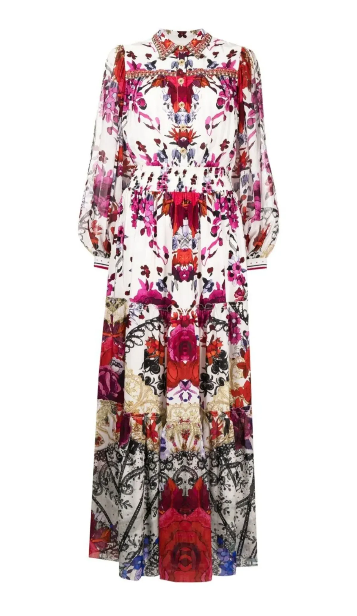 Camilla Button Through Tiered Dress Reign Of Roses Size L / Au 14 - Image 4