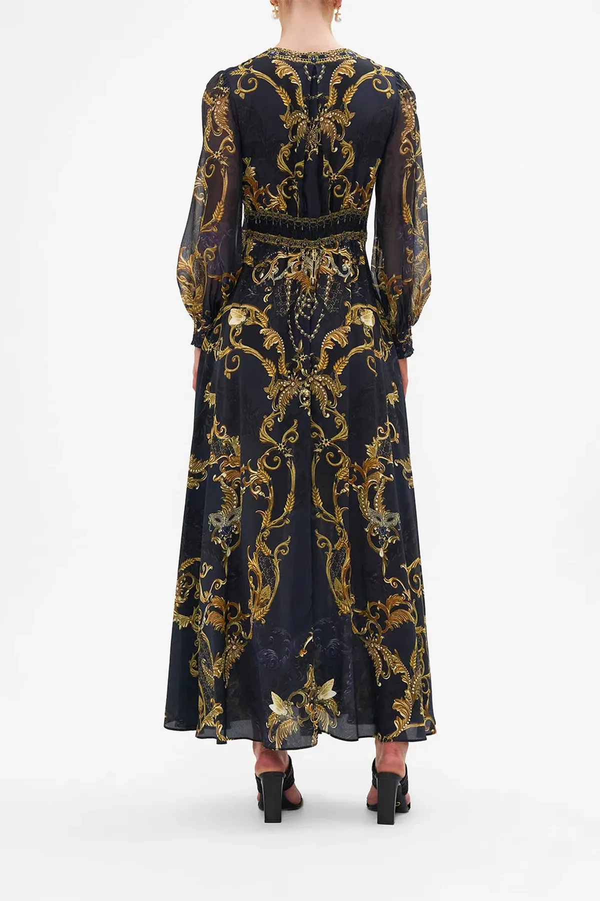 Camilla Button Dress With Shaped Waistband Moonlight Melodies Size XL / Au 16 - Image 3