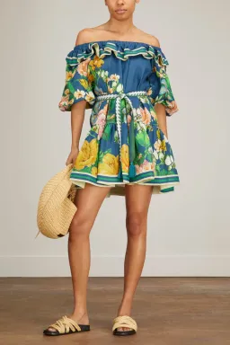 Alémais Lyla Frill Neck Mini Dress Floral Size 8  for rent on The Volte - image 1