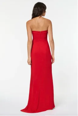 Manning Cartell Asymmetrical Games Strapless Gown Scarlet Size 8 / S for rent on The Volte - image 3