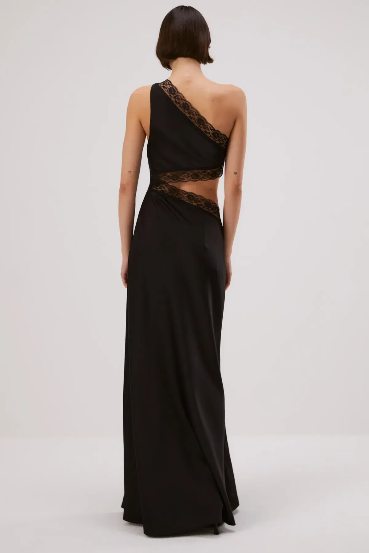 Misha Jillian Satin Gown Black Size 12/L - Image 2