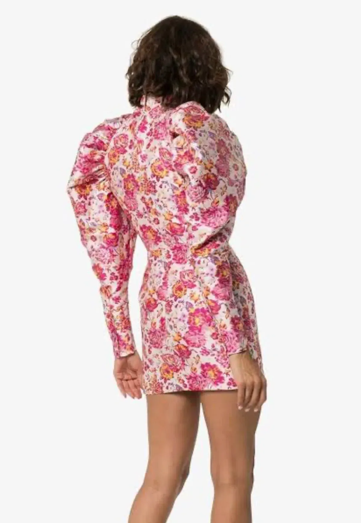 Rotate by Birger Christenson Ruched Floral Jacquard Mini Dress Size 8 - Image 4