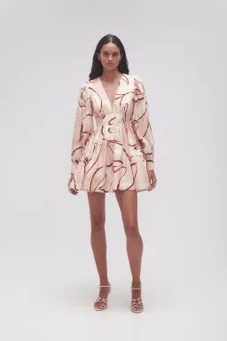 Aje Amelia Plunge Mini Dress Print Size 10  for rent on The Volte - image 3