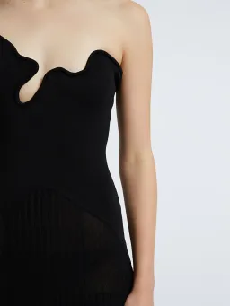 Christopher Esber Sculptured Pleated Rib Dress Black Size 10 for rent on The Volte - image 2