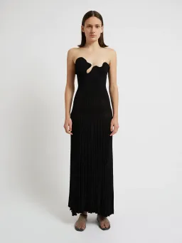 Christopher Esber Sculptured Pleated Rib Dress Black Size 12 for rent on The Volte - image 1