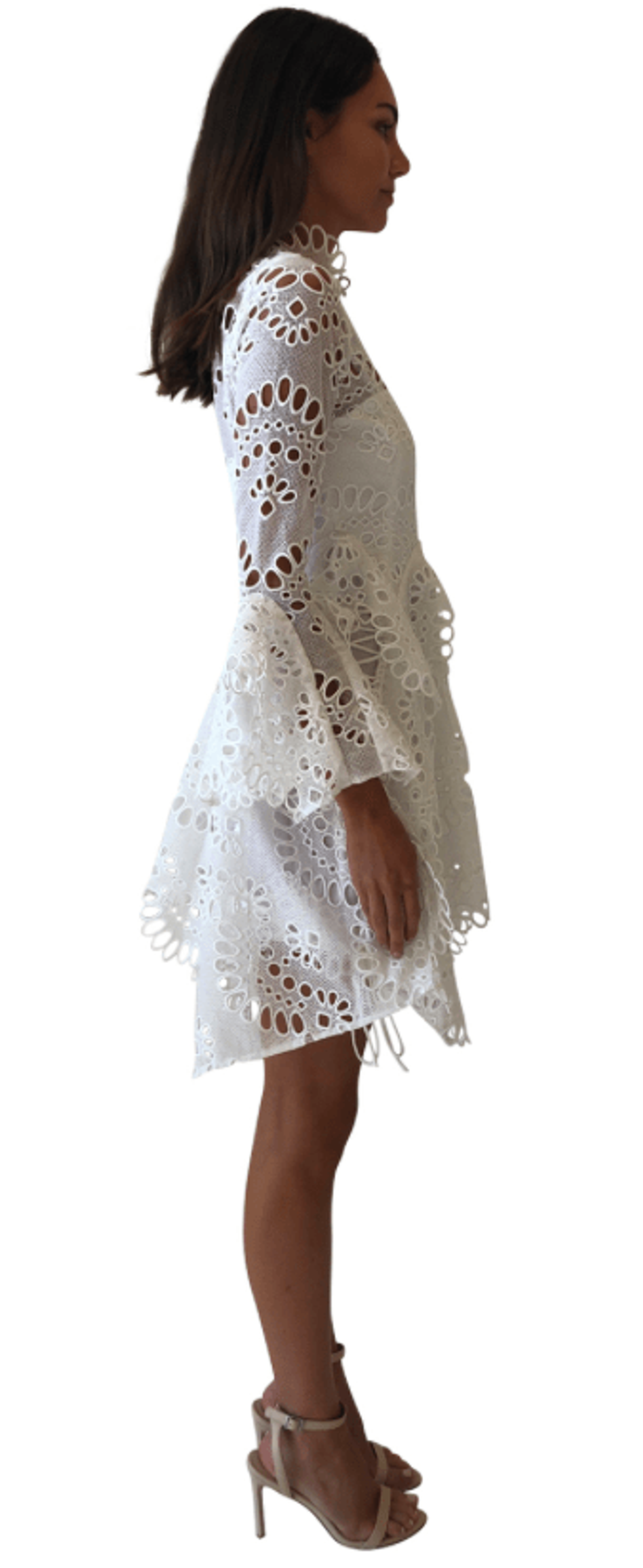 Thurley Leo Embroidered Dress in Ivory - Image 2