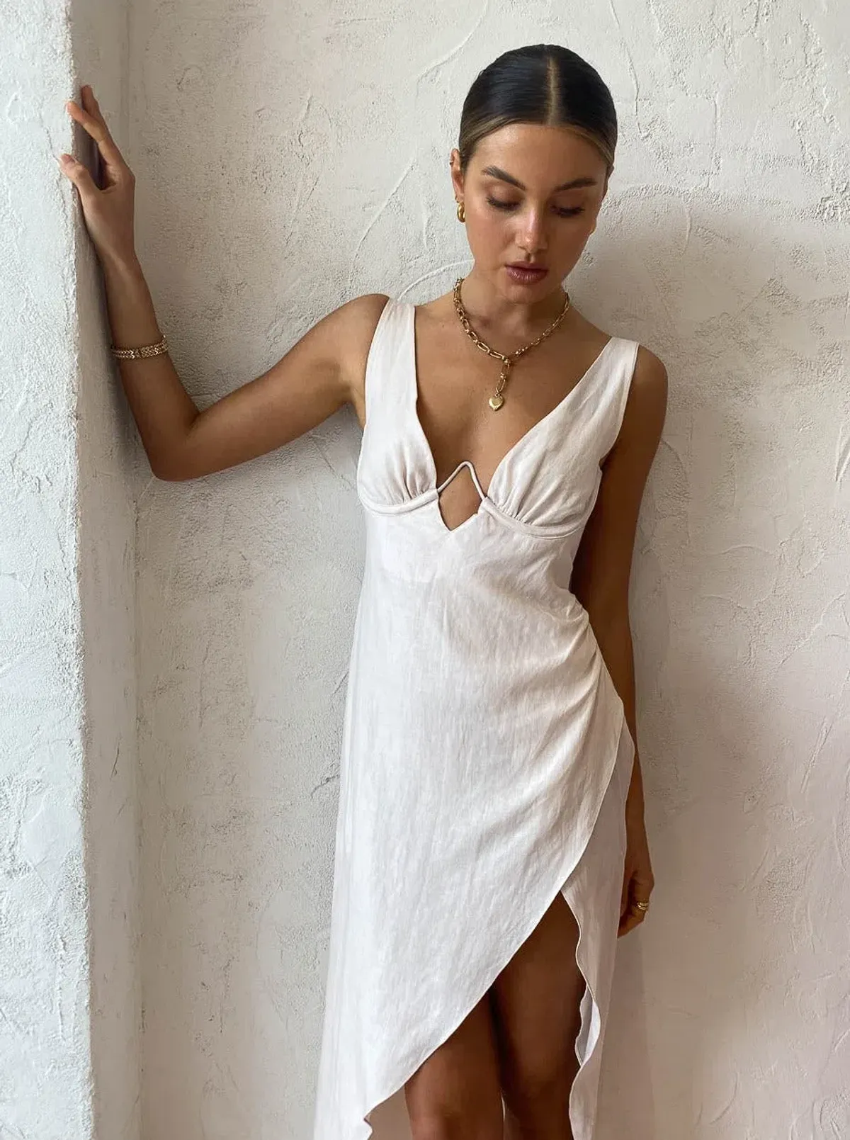 Rumer the Label Luella Maxi Dress in Ballet Beige Size AU 14 - Image 4