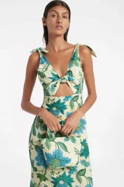Sir the Label Alexandre Tie Midi Dress Marguerite Floral Print Size AU 8 for rent on The Volte - image 3