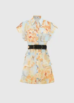 Leo Lin Frankie Pocket Shirt Mini Dress Multi Size AU 10 for rent on The Volte - image 1