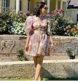 Zimmermann Kaleidoscope Puff Sleeve Mini Dress Multi Size 1 / AU 10 for rent on The Volte - image 4