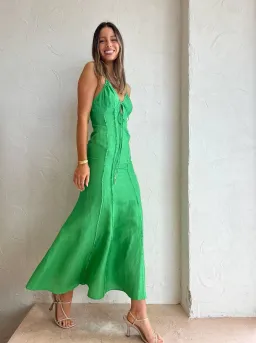 Significant Other - Aleksandra Midi Dress Green - Size 12  for rent on The Volte - image 2