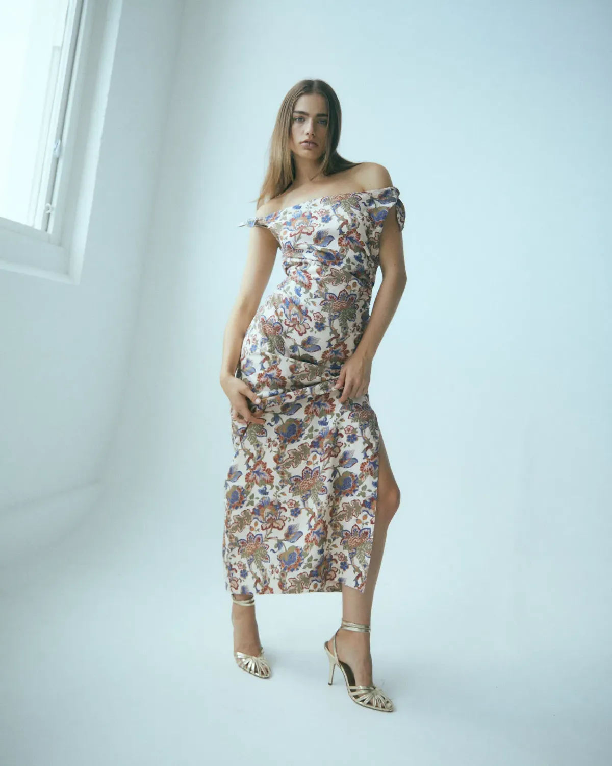 Sir The Label Bettina Off Shoulder Dress In Wiltshire Floral Size AU 10 - Image 6