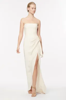 Manning Cartell Asymmetrical Games Gown Cream/White Size 4 for rent on The Volte - image 1