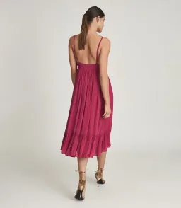 Reiss Women's Marie Textured Fabric Dress Pink Size 10 for rent on The Volte - image 3