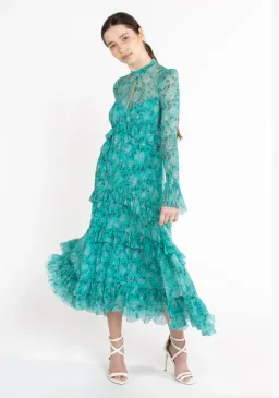 Zimmermann Moncur Gathered Frill Dress Floral Size 0 /AU 8 for rent on The Volte - image 2