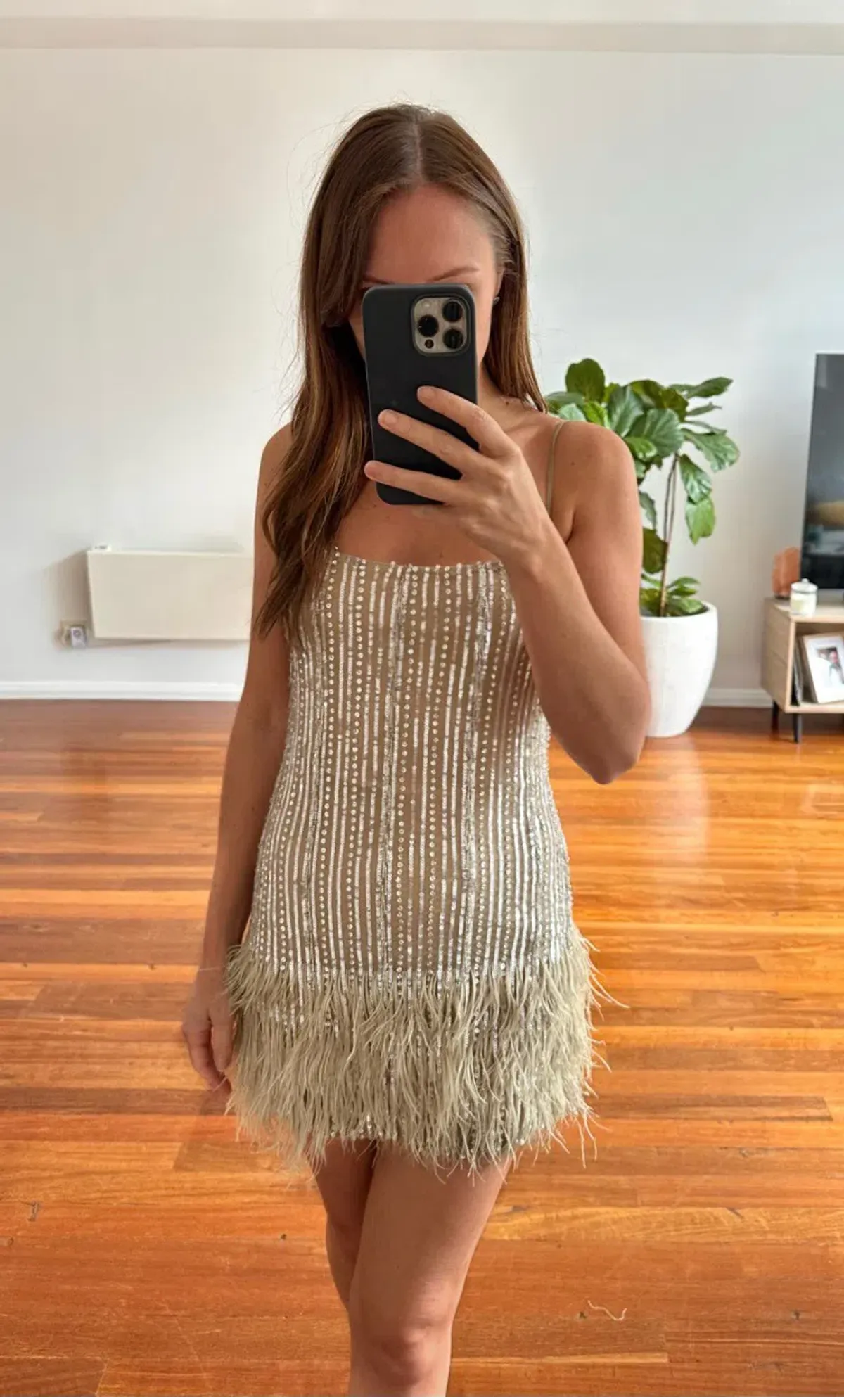 Rachel Gilbert Kenzi Mini Dress Nude Size 1 / AU 8 - Image 2