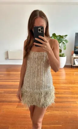 Rachel Gilbert Kenzi Mini Dress Nude Size 1 / AU 8 for rent on The Volte - image 2