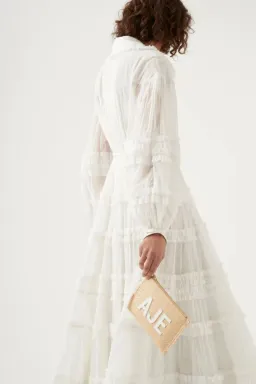 Aje Memento Tiered Maxi Dress In White Size AU 12  for rent on The Volte - image 2