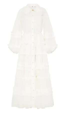 Aje Memento Tiered Maxi Dress In White Size AU 12  for rent on The Volte - image 3