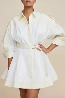 Acler Vienna Dress In Cannoli Cream Size AU 10 for rent on The Volte - image 3