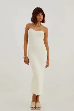 Sovere Studio Pixie Knit Midi Dress Buttermilk Size 6 for rent on The Volte - image 1