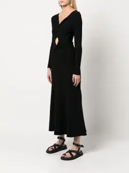 Anna Quan Paige Ribbed Cut-Out Longsleeve Midi Maxi Dress Black Size 6 for rent on The Volte - image 3
