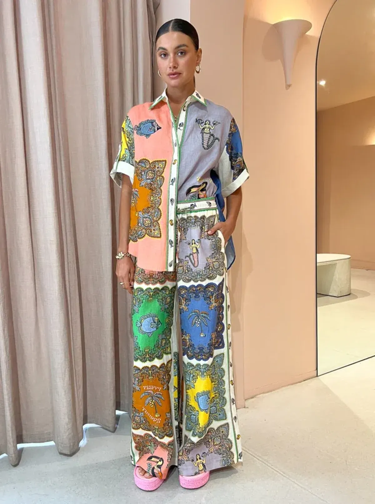 Alemais Trippy Troppo Shirt and Pant Two Piece Set Multi Print Size 10 - Image 3