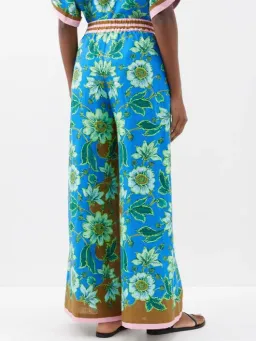 Alemais Winnie Floral Spliced Blue Brown Shirt and Pant Two Piece Set Floral Size 10  for rent on The Volte - image 6