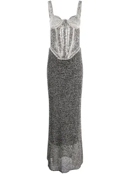 Dion Lee Marled Double Cup Corset Dress in Black Marle Size S / Au 8 for rent on The Volte - image 5
