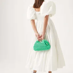 Aje Casa Puff Sleeve Midi Dress Ivory Size 16 for rent on The Volte - image 2