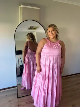 Aje Marguerite Tie Back Maxi Dress Pink Size 16 / XL for rent on The Volte - image 5