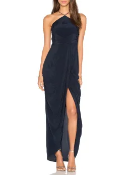 Zimmermann Silk Tuck Long Dress Navy Size 0 / Au 8 for rent on The Volte - image 1