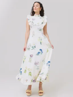 Alemais Jules Floral Midi Maxi Antique Dress White Size 10  for rent on The Volte - image 4