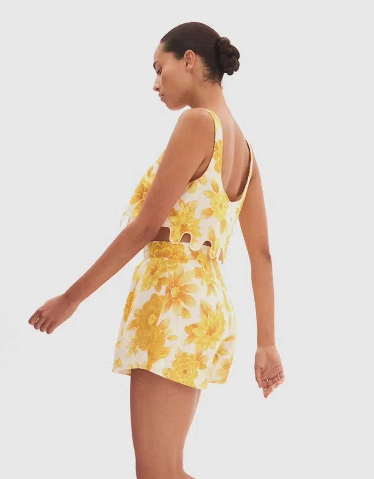 Alemais Sonny Sculpt Crop Top and Shorts Mini Set Floral Lemon Size 8 - Image 13