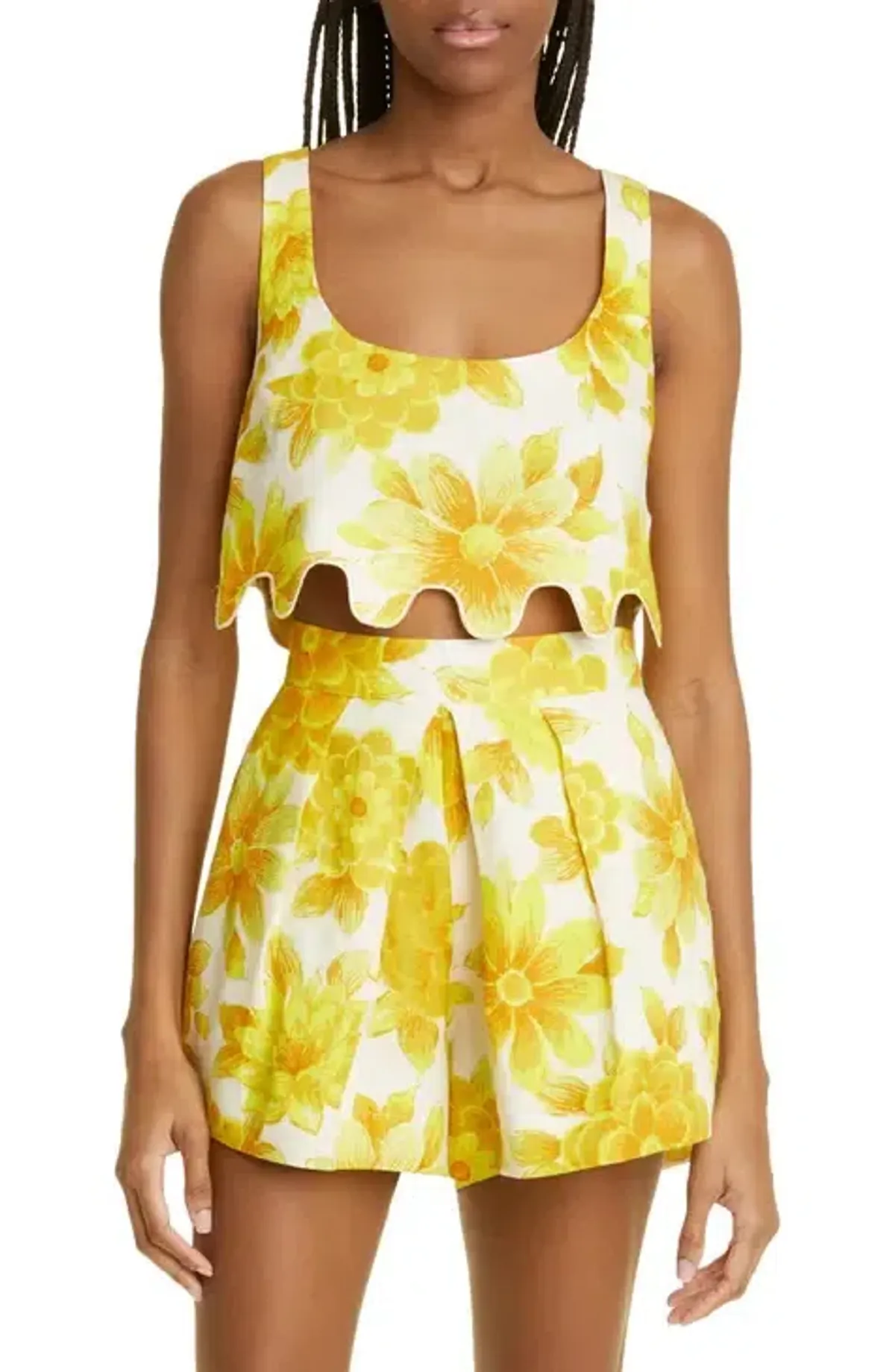Alemais Sonny Sculpt Crop Top and Shorts Mini Set Floral Lemon Size 8 - Image 8