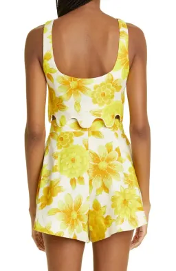 Alemais Sonny Sculpt Crop Top and Shorts Mini Set Floral Lemon Size 8 for rent on The Volte - image 10