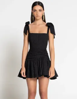 Sofia The Label Daisy Lace Mini Dress Black Size AU 8 for rent on The Volte - image 1