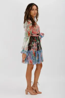 Zimmerman Bellitude Spliced Short Dress Multi Colour Floral Print Size 0/Au 8 for rent on The Volte - image 8