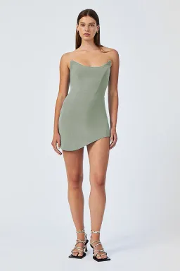 Suboo Remi Corset Mini Dress Sage Size S /Au 8 for rent on The Volte - image 1