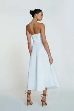 By Johnny Penelope Strapless Midi Dress Ivory Size 6 for rent on The Volte - image 3