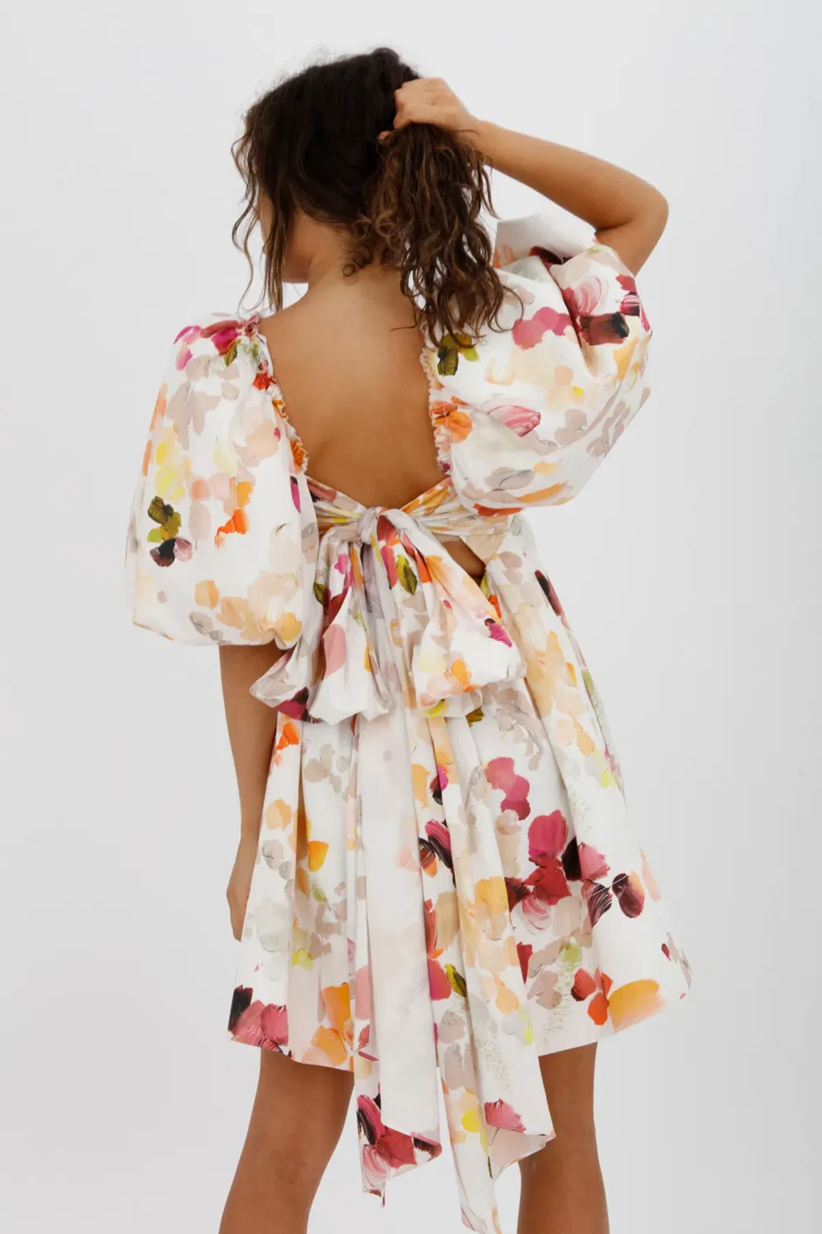 AJE Dassia Puff Sleeve Mini Dress Floral Print Size 10 - Image 15