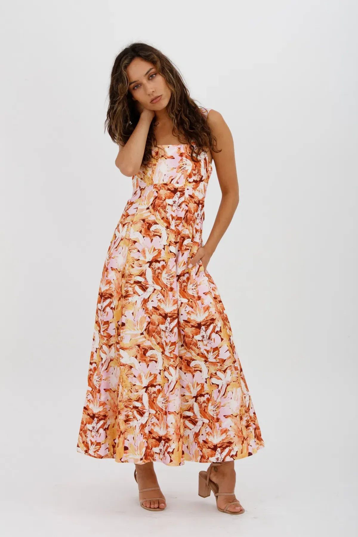 Acler Withington Dress Midi Blush Print Size 8 - Image 2