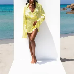 Rat & Boa Paloma Mini Dress Lemon Size 8 for rent on The Volte - image 1