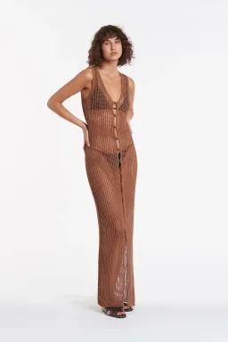 Sir the Label Dulcie Longline Button Up Dress Chocolat Size 1 / AU 8 for rent on The Volte - image 1