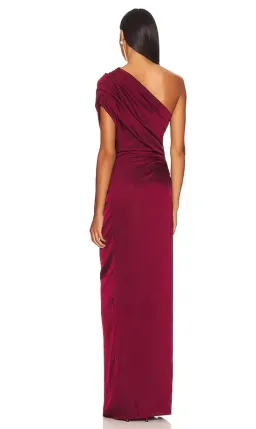 Andrea Iyamah x Revolve Aylo One Shoulder Dress Oxblood Size S / Au 8 for rent on The Volte - image 3